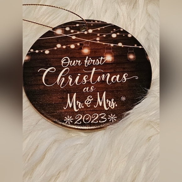 Our First Christmas as Mr. And Mrs. Married 2023 Ornament - Picture 1 of 3